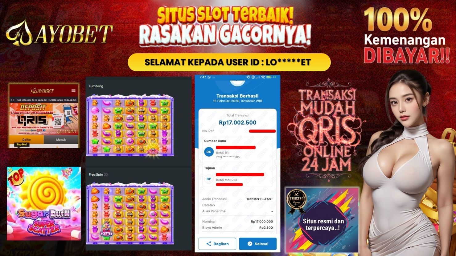 AYOBET JACKPOT SLOT SUGAR RUSH SUPER SCATTER